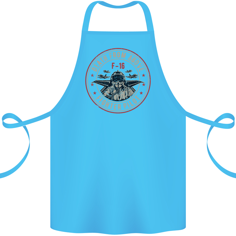 Death From Above F-16 Fighter Pilot RAF Cotton Apron 100% Organic Turquoise