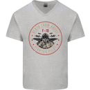 Death From Above F-16 Fighter Pilot RAF Mens V-Neck Cotton T-Shirt Sports Grey