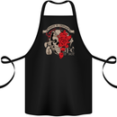 Death Is Certain Life Is Not Skull Roses Cotton Apron 100% Organic Black