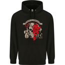Death Is Certain Life Is Not Skull Roses Mens Hoodie Black