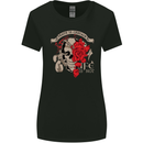 Death Is Certain Life Is Not Skull Roses Womens Wider Cut T-Shirt Black