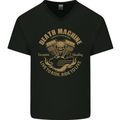 Death Machine Biker Motorcycle Motorbike Mens V-Neck Cotton T-Shirt Black