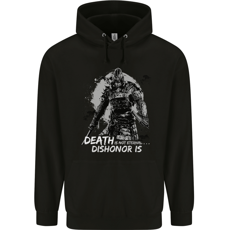 Death Not Eternal Martial Arts MMA Samurai Childrens Kids Hoodie Black