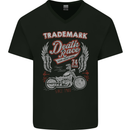 Death Race Motorcycle Motorbike Biker Mens V-Neck Cotton T-Shirt Black