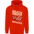 Death Races Flat Track Motorcycle Biker Mens 80% Cotton Hoodie Bright Red