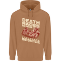 Death Races Flat Track Motorcycle Biker Mens 80% Cotton Hoodie Caramel Latte