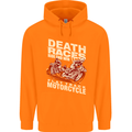 Death Races Flat Track Motorcycle Biker Mens 80% Cotton Hoodie Orange