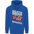 Death Races Flat Track Motorcycle Biker Mens 80% Cotton Hoodie Royal Blue