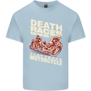 Death Races Flat Track Motorcycle Biker Mens Cotton T-Shirt Tee Top Light Blue