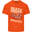 Death Races Flat Track Motorcycle Biker Mens Cotton T-Shirt Tee Top Orange