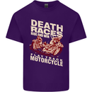 Death Races Flat Track Motorcycle Biker Mens Cotton T-Shirt Tee Top Purple