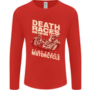 Death Races Flat Track Motorcycle Biker Mens Long Sleeve T-Shirt Red