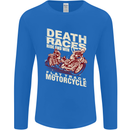 Death Races Flat Track Motorcycle Biker Mens Long Sleeve T-Shirt Royal Blue