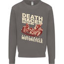 Death Races Flat Track Motorcycle Biker Mens Sweatshirt Jumper Charcoal