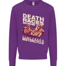 Death Races Flat Track Motorcycle Biker Mens Sweatshirt Jumper Purple