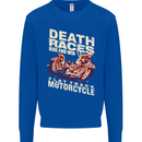 Death Races Flat Track Motorcycle Biker Mens Sweatshirt Jumper Royal Blue