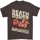 Death Races Flat Track Motorcycle Biker Mens T-Shirt Cotton Gildan Dark Chocolate