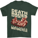 Death Races Flat Track Motorcycle Biker Mens T-Shirt Cotton Gildan Forest Green