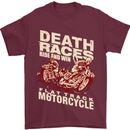 Death Races Flat Track Motorcycle Biker Mens T-Shirt Cotton Gildan Maroon