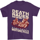 Death Races Flat Track Motorcycle Biker Mens T-Shirt Cotton Gildan Purple