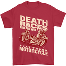 Death Races Flat Track Motorcycle Biker Mens T-Shirt Cotton Gildan Red