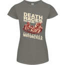 Death Races Flat Track Motorcycle Biker Womens Petite Cut T-Shirt Charcoal