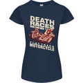 Death Races Flat Track Motorcycle Biker Womens Petite Cut T-Shirt Navy Blue