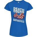 Death Races Flat Track Motorcycle Biker Womens Petite Cut T-Shirt Royal Blue