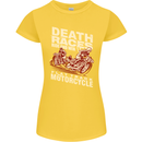 Death Races Flat Track Motorcycle Biker Womens Petite Cut T-Shirt Yellow