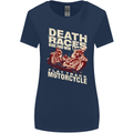 Death Races Flat Track Motorcycle Biker Womens Wider Cut T-Shirt Navy Blue
