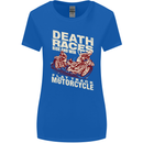 Death Races Flat Track Motorcycle Biker Womens Wider Cut T-Shirt Royal Blue