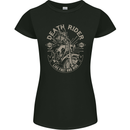 Death Rider Moto Club Biker Motorcycle Womens Petite Cut T-Shirt Black