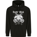 Death Wish Skulls Snakes Biker Gothic Demon Childrens Kids Hoodie Black