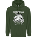 Death Wish Skulls Snakes Biker Gothic Demon Childrens Kids Hoodie Forest Green