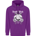 Death Wish Skulls Snakes Biker Gothic Demon Childrens Kids Hoodie Purple