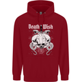 Death Wish Skulls Snakes Biker Gothic Demon Childrens Kids Hoodie Red