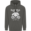 Death Wish Skulls Snakes Biker Gothic Demon Childrens Kids Hoodie Storm Grey