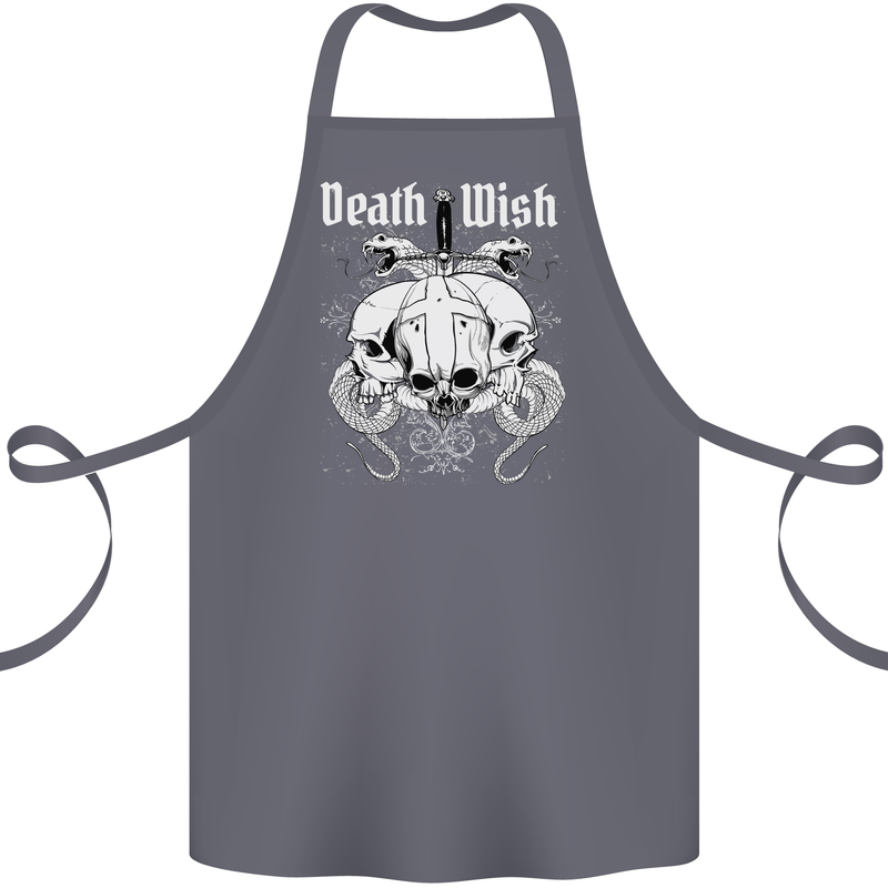 Death Wish Skulls Snakes Biker Gothic Demon Cotton Apron 100% Organic Steel