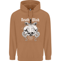 Death Wish Skulls Snakes Biker Gothic Demon Mens 80% Cotton Hoodie Caramel Latte