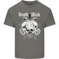 Death Wish Skulls Snakes Biker Gothic Demon Mens Cotton T-Shirt Tee Top Charcoal