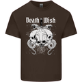 Death Wish Skulls Snakes Biker Gothic Demon Mens Cotton T-Shirt Tee Top Dark Chocolate