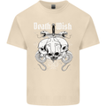 Death Wish Skulls Snakes Biker Gothic Demon Mens Cotton T-Shirt Tee Top Natural