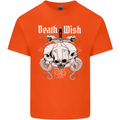 Death Wish Skulls Snakes Biker Gothic Demon Mens Cotton T-Shirt Tee Top Orange