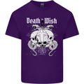 Death Wish Skulls Snakes Biker Gothic Demon Mens Cotton T-Shirt Tee Top Purple