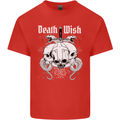 Death Wish Skulls Snakes Biker Gothic Demon Mens Cotton T-Shirt Tee Top Red