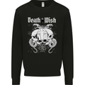 Death Wish Skulls Snakes Biker Gothic Demon Mens Sweatshirt Jumper Black