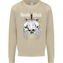 Death Wish Skulls Snakes Biker Gothic Demon Mens Sweatshirt Jumper Sand