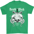Death Wish Skulls Snakes Biker Gothic Demon Mens T-Shirt Cotton Gildan Irish Green