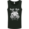 Death Wish Skulls Snakes Biker Gothic Demon Mens Vest Tank Top Black