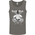 Death Wish Skulls Snakes Biker Gothic Demon Mens Vest Tank Top Charcoal